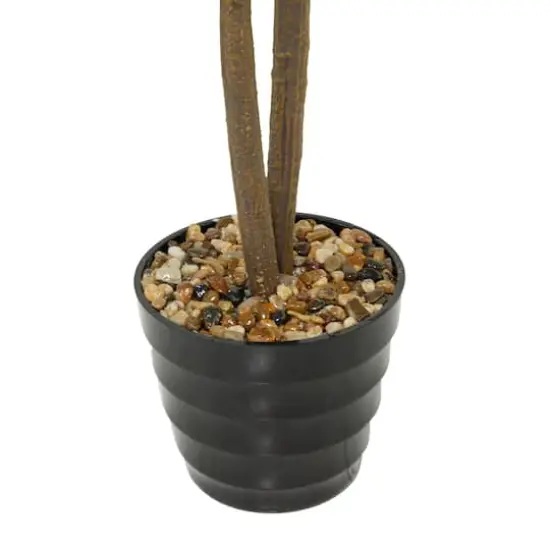 63" Black Vinyl Contemporary Potted Artificial Tree {5}