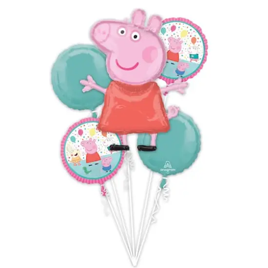 Peppa Pig 5-Piece Foil Balloon Bouquet {1}