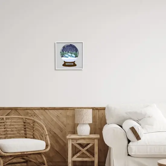 Stupell Industries Merry Christmas Winter Snow Globe Framed Giclee Art White {3}