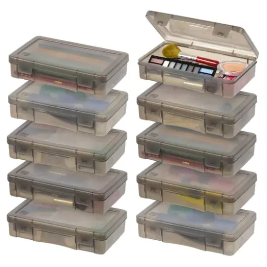 IRIS® Small Translucent Gray Snap-Tight Lid Supply Organizers, 10ct. {12}
