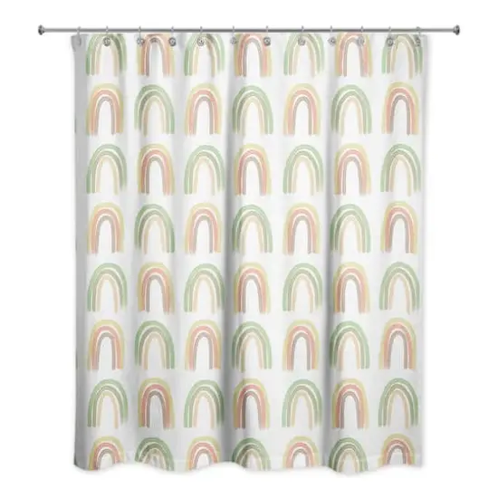 Straight Rainbow Pattern 71" x 74" Shower Curtain {1}