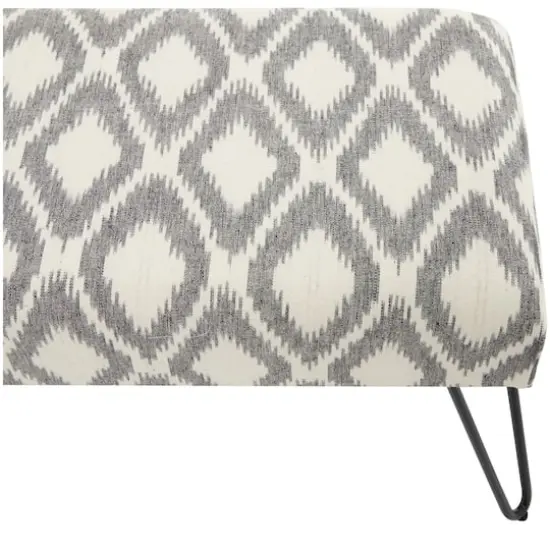 47" Gray Metal Diamond Bench with Metal Hairpin Legs {5}