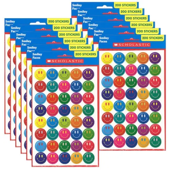 Scholastic&reg; Teaching Resources Smiley Faces Stickers, 12 Packs of 200 {1}