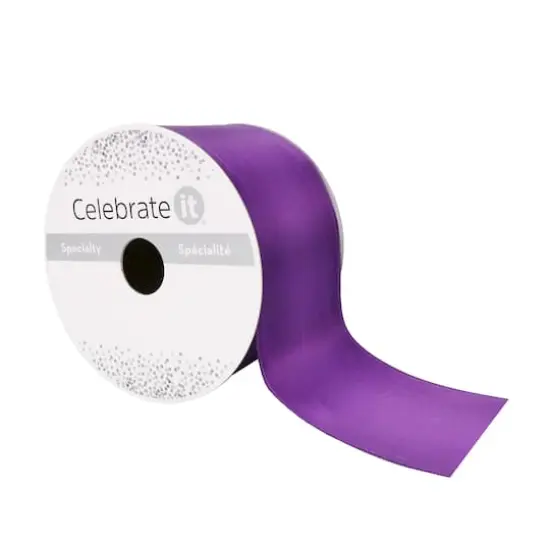2.5" x 10yd. Satin Wired Ribbon by Celebrate It&reg; Specialty Eggplant {1}