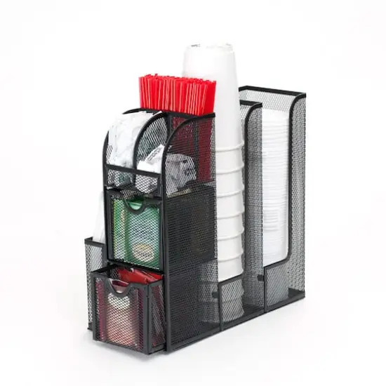 Mind Reader Black Coffee Condiment and Accessories Caddy Organizer {1}