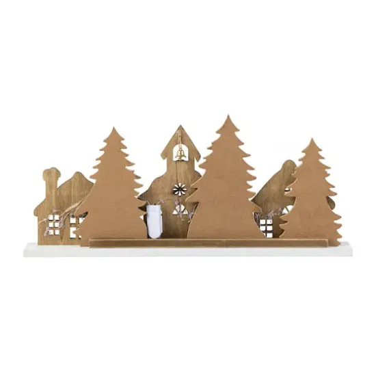 Glitzhome® 20" Lighted Wooden Christmas Villages Table Decor {8}