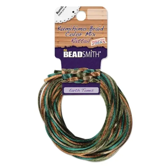 The Beadsmith® Rattail™ 2mm Earth Tones Mix Kumihimo Braid Satin Cord {1}