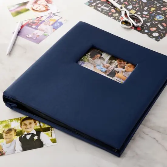 Recollections&reg; Faille Photo Album, 5 Pocket Navy Blue {3}
