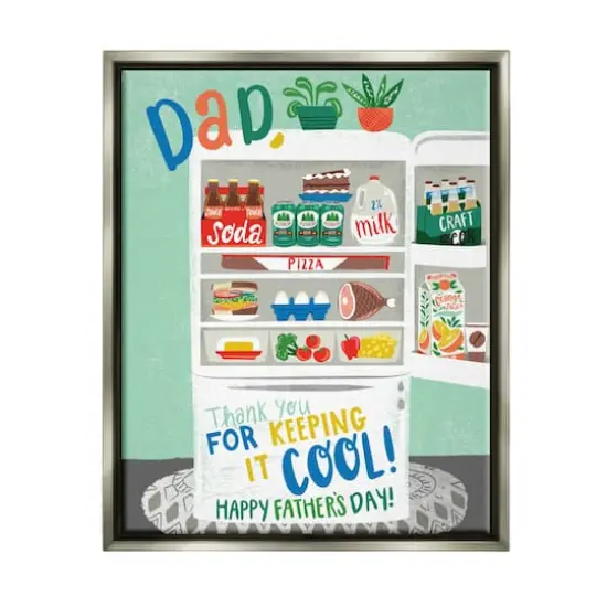 Stupell Industries Keeping It Cool Father's Day Floater Framed Art Gray {1}