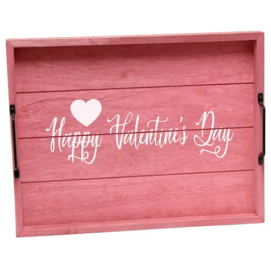 Elegant Designs&trade; 15.5" Happy Valentine's Day Serving Tray with Handles {1}