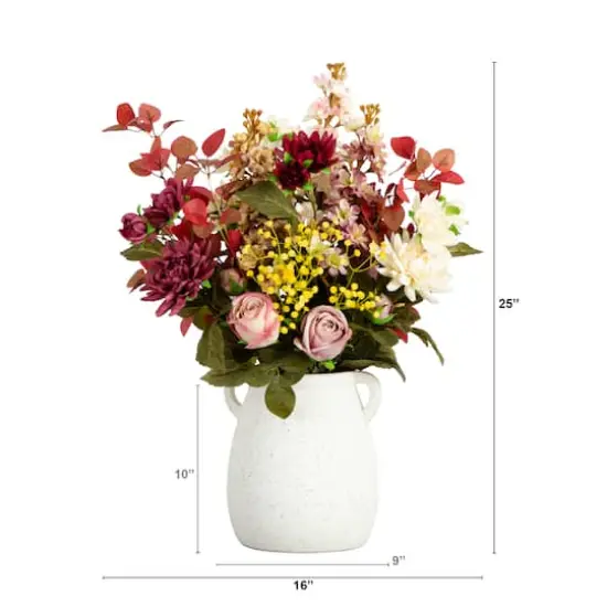 25" Mixed Flower Arrangement in Ceramic Vase {3}