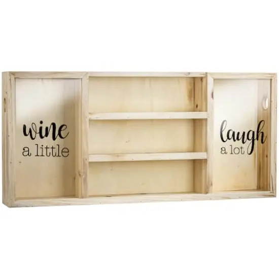Wall Mounted Wooden Wine Rack & Cork Holder {1}