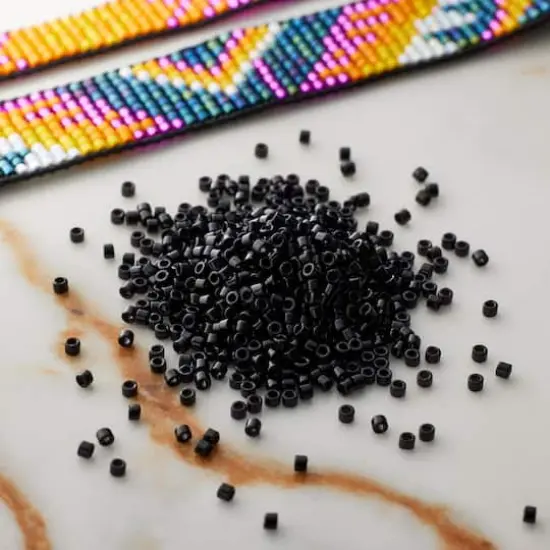 Miyuki Delica Glass Round Seed Beads, 11/0 Opaque Black {3}