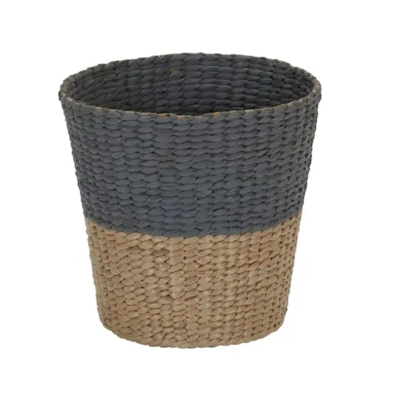 Household Essentials Woven Cattail Waste Basket Gray {1}