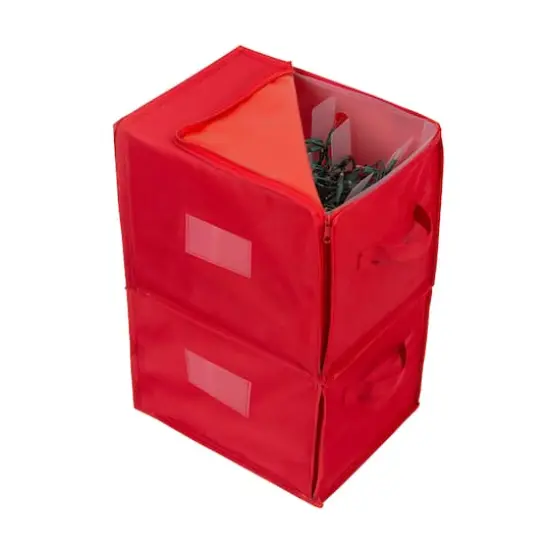 Simplify Red Stackable Christmas Tree Light Organizer Box {7}