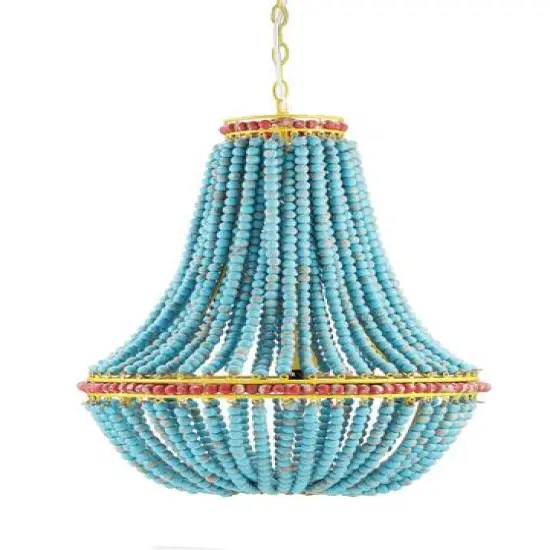Hello Honey&reg; 26" Multicolor Draped Wood Bead Chandelier {3}