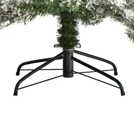 7ft. Pre-Lit Flocked Austria Fir Artificial Christmas Tree, White LED Lights {7}