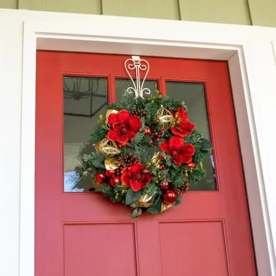 Village Lighting 24" Red Magnolia Wreath {4}