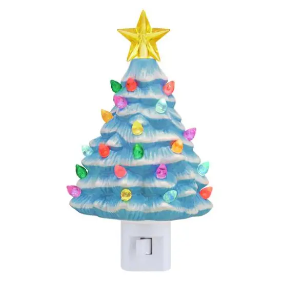 Light Blue Nostalgic Tree Nightlight {1}