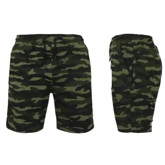 Galaxy By Harvic Men's Tech Fleece Jogger Sweat Lounge Shorts with Long Zipper Side Pocket Camouflage {1}