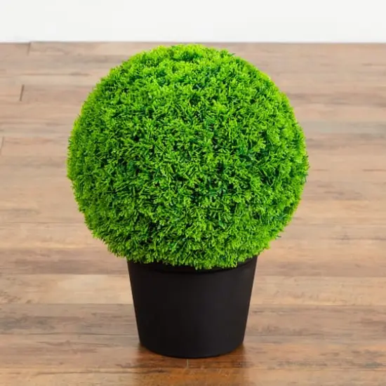 16in. UV Resistant Artificial Mediterranean Cypress Topiary Plant (Indoor/Outdoor) {5}