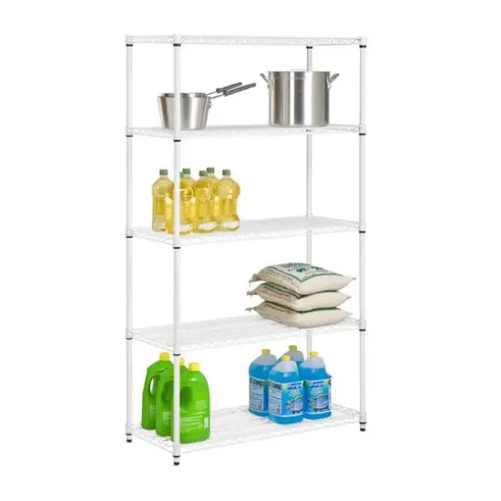 Honey Can Do White 5-Tier Heavy-Duty Adjustable Shelving Unit {9}