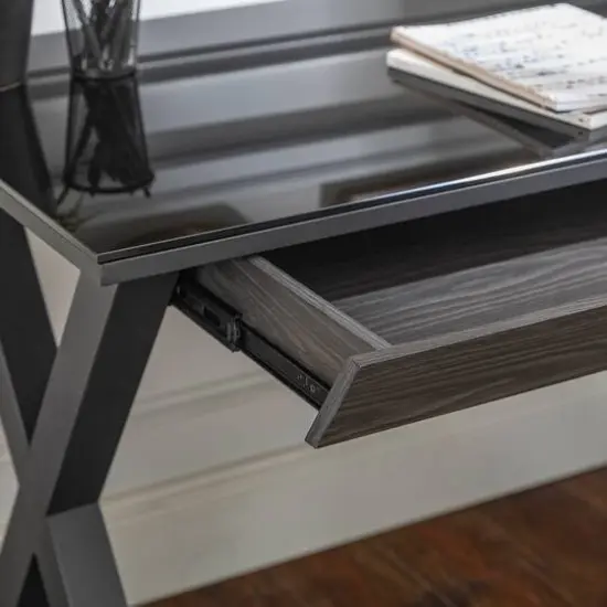 Walker Edison 48" Black Modern Wood Computer Desk {5}