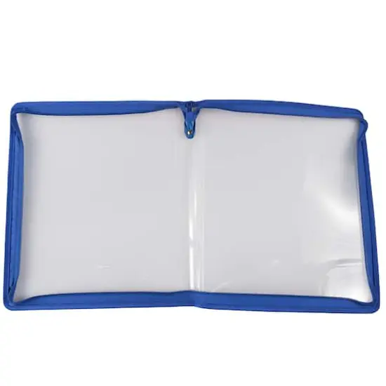 JAM Paper Blue Plastic Portfolio with Zip Closure {4}