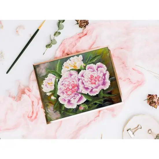 Diamond Dotz&reg; Romantic Pink Peonies Diamond Painting Kit {5}