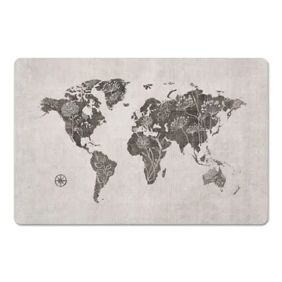 18" x 27" Floral Map Floor Mat {1}