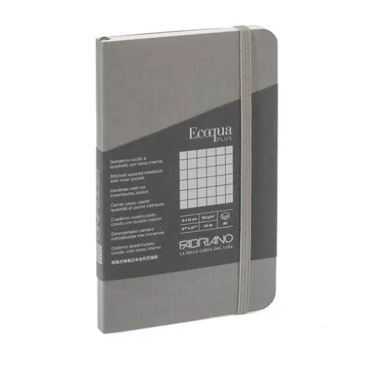 Fabriano&reg; EcoQua Plus Graph Stitch-Bound Notebook Gray {1}