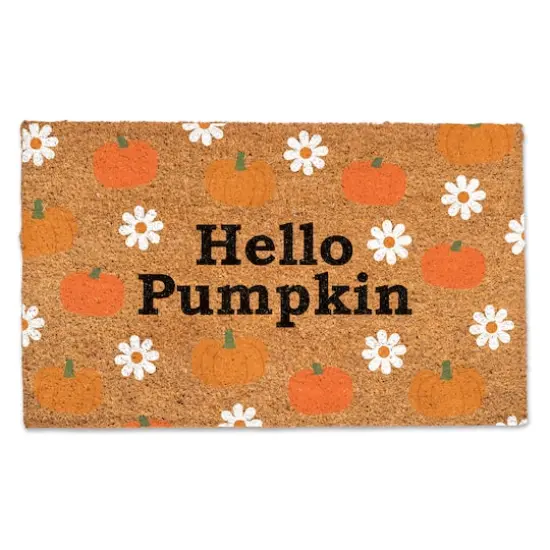 Hello Pumpkin Daisy Pattern Doormat {1}