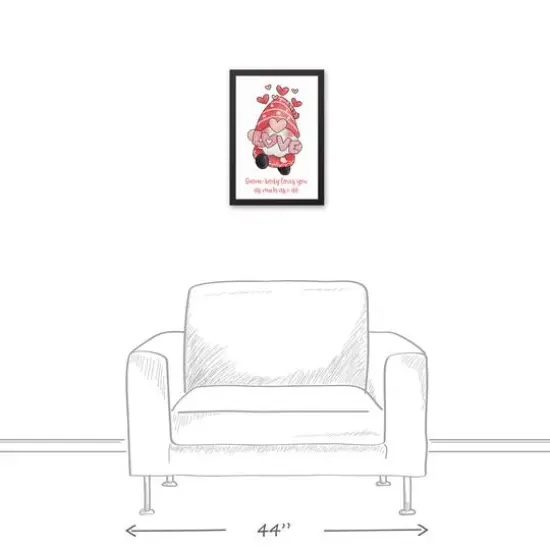 Gnome-body Loves You Like Me 13.73" x 19.73" Black Framed Canvas {5}