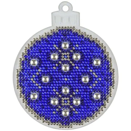 Wonderland Crafts Blue & Silver Ball Ornament Bead Embroidery on Plastic Kit {1}