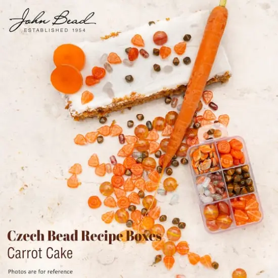 John Bead Czech Glass Recipe Box Beading Kit Carrot Cake {4}