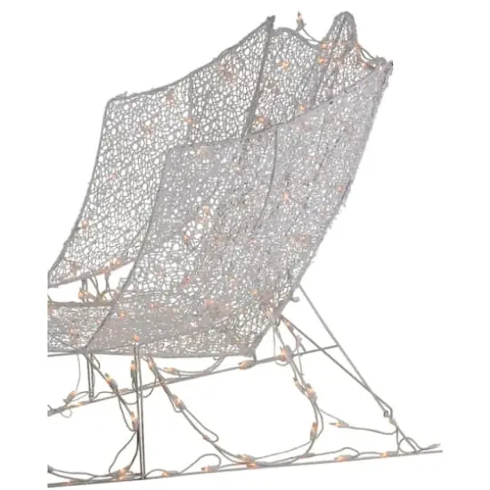 4ft. White Pre-Lit Crystal 3D Sleigh Christmas Decoration {5}