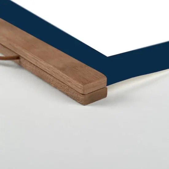 Blue Leaf Stem 16" x 20" Teak Hanging Canvas {3}