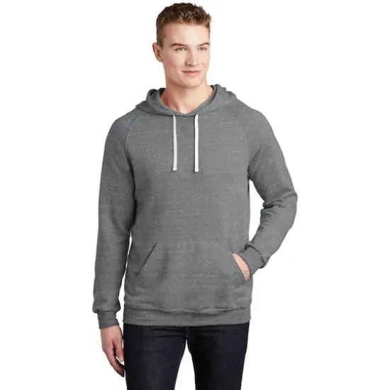 JERZEES&reg; Snow Heather French Terry Raglan Hoodie Charcoal {4}