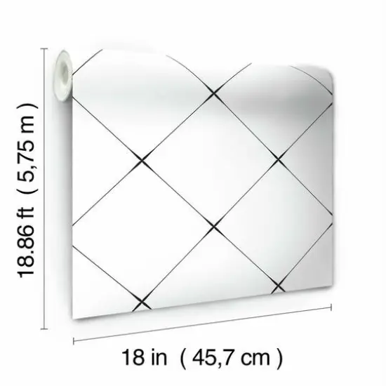 RoomMates Diamond Tile Geo Peel & Stick Wallpaper Black/White {9}