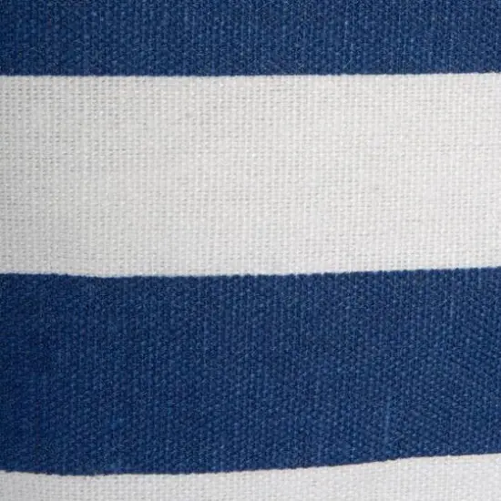 DII&reg; Round Stripes PE-Coated Cotton Polyester Laundry Hamper Nautical Blue {9}