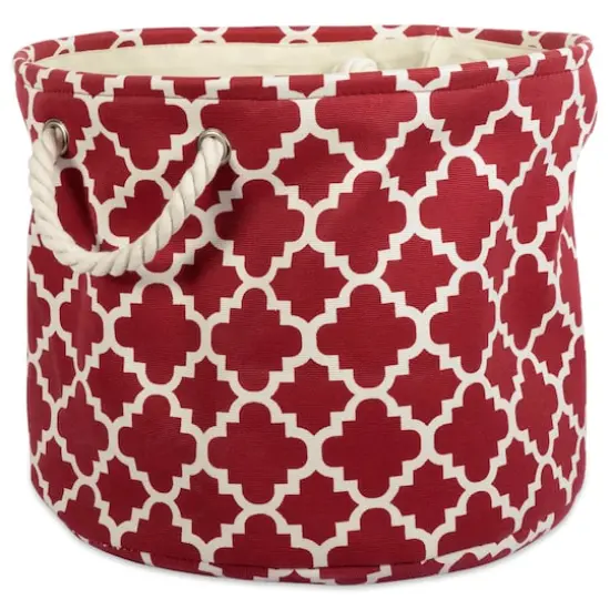 DII&reg; Large Round Polyester Lattice Bin Rust {1}