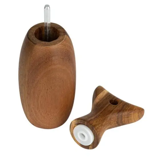 Hello Honey® 7.75" Natural Acacia Wood Fish Tail Shaped Pepper Mill {5}