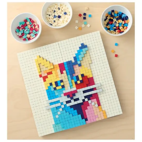 10" x 10" Colorful Cat Pixelated Brick Art Kit by Make Market&reg; {1}