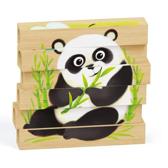 Quercetti&reg; Endangered Animals Mix-N-Match Wood Puzzle {5}