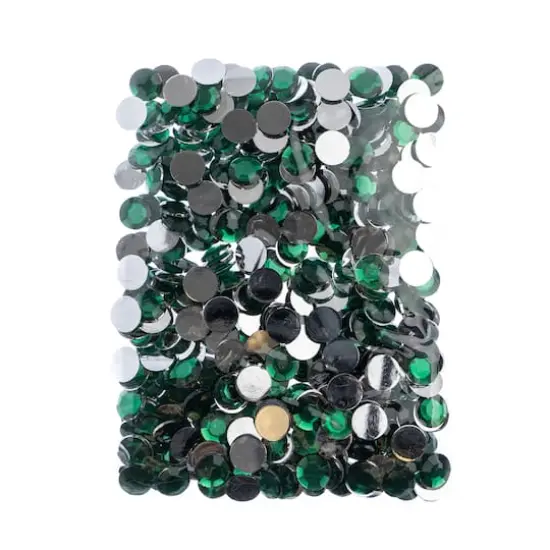 John Bead 12mm Acrylic Round Flat Back Rhinestones, 400ct. Green {4}