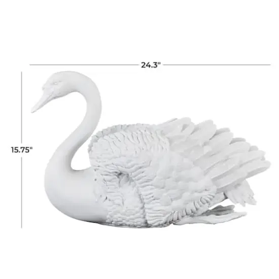 24" White Swan Sculpture {10}