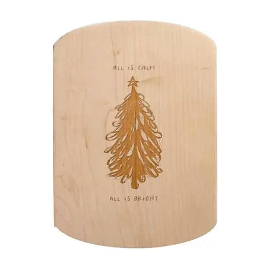 All is Calm All is Bright 11" x 8" Maple Oval Cutting Board {1}