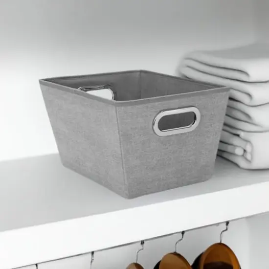 Simplify Medium Heather Gray Grommet Storage Bin {1}