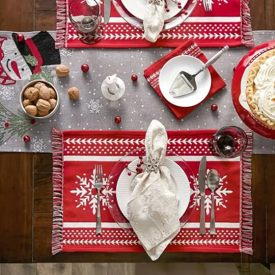 DII&reg; Nordic Snowflake Stripe Jacquard Placemats, 4ct. {6}