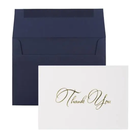JAM Paper Thank You Card Set with Gold Script, 25ct. {2}